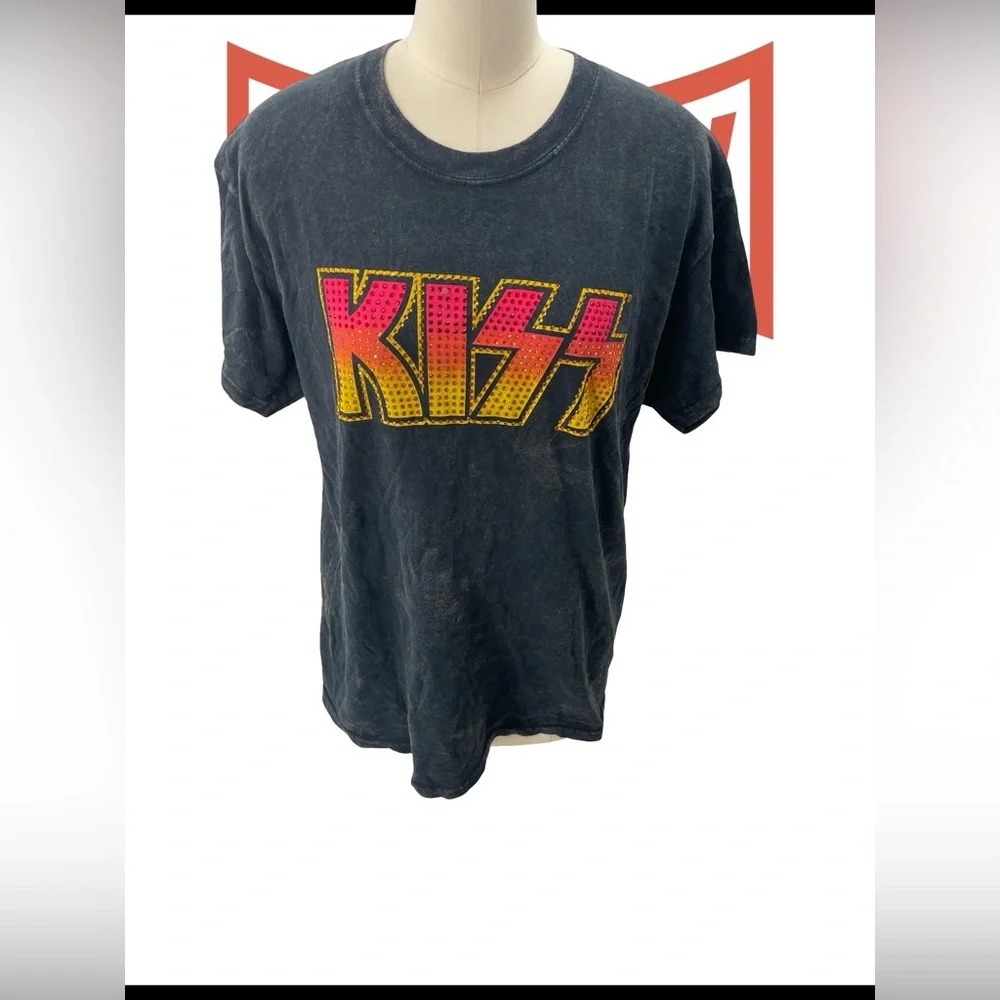 Kiss Kids T-Shirt - Black with Red and Yellow Logo